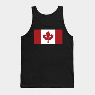 Niche Skull Island Mod Art  Canadian Skull Flag Tank Top